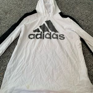 Adidas shirt with hoodie white M boys